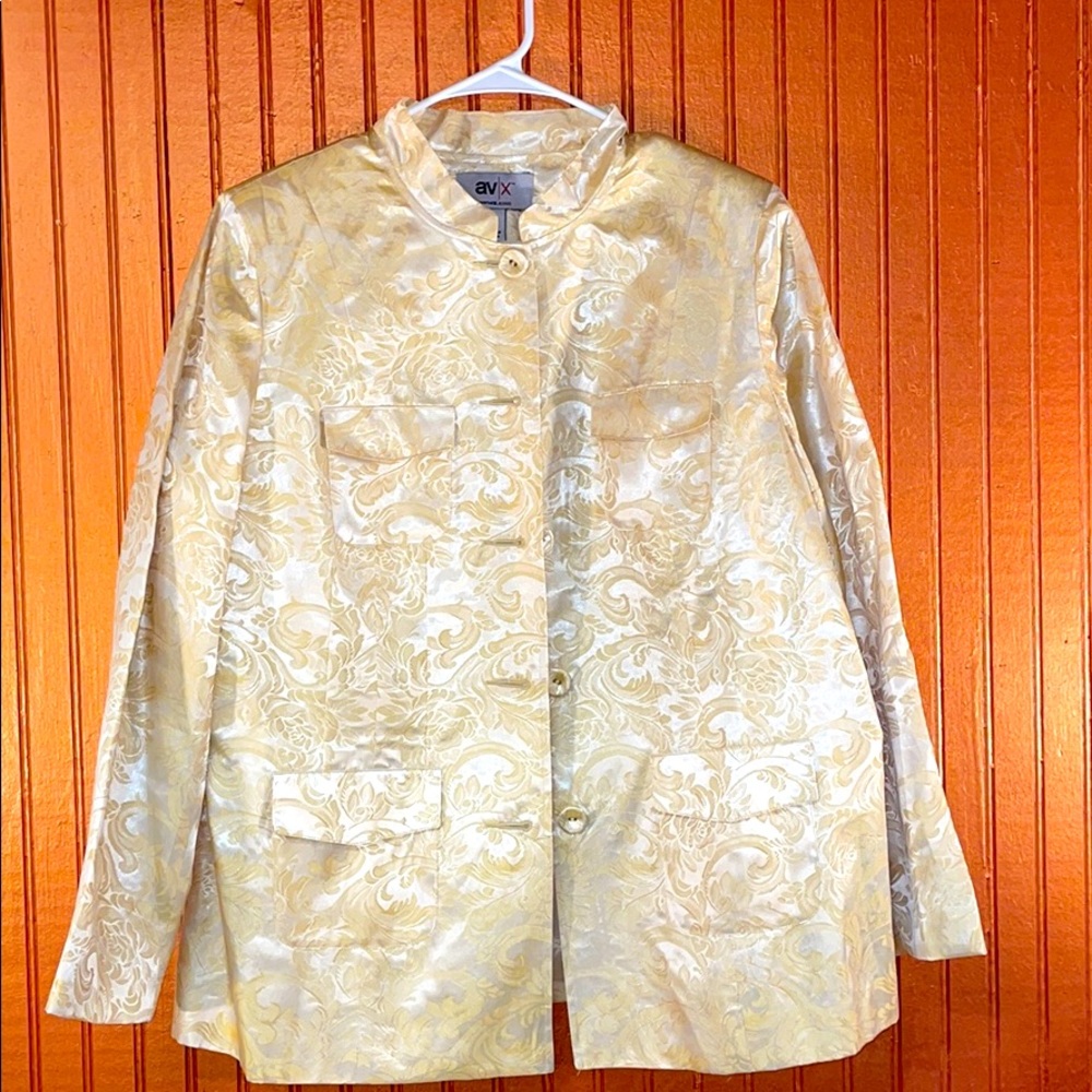 Avenue gold shiny satin-like blazerJacket